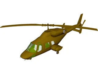 Bell 222 3D Model 3D Preview