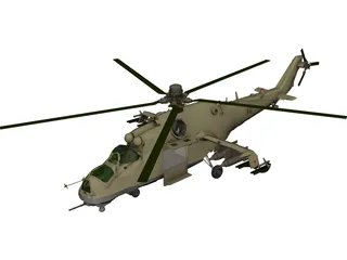 Mil Mi-24 Hind D 3D Model 3D Preview