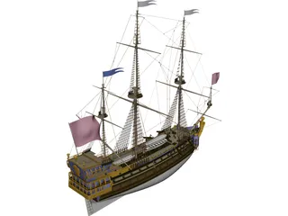 La Sirene Ship Of Line 3D Model