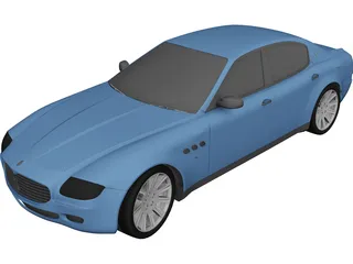 Maserati Quattroporte (2004) 3D Model 3D Preview