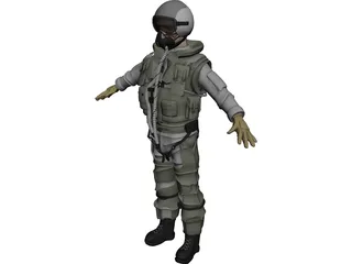 Fighter Pilot 3D Model