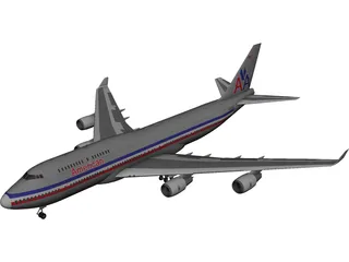 Boeing 747-400 Airliner 3D Model