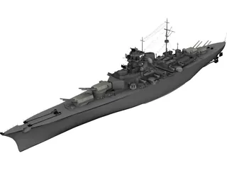 Battleship Bismarck 3D Model