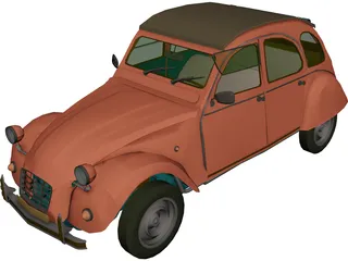 Citroen 2CV (1964) 3D Model