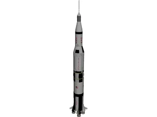 Apollo Saturn V Rocket 3D Model 3D Preview