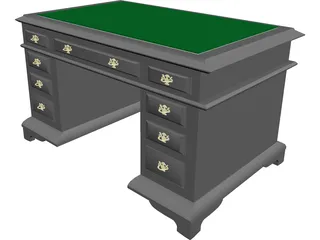 Desk English Writting 3D Model 3D Preview