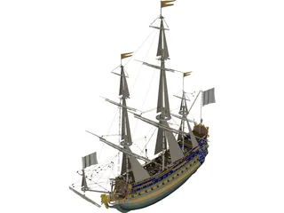 Le Soleil Royal Ship Of Line 3D Model