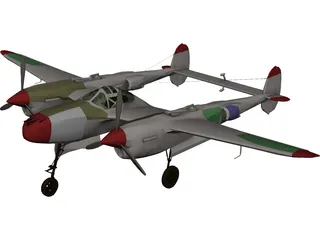 Lockheed P-38 J/L Lightning 3D Model