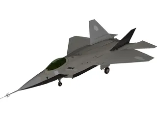 YF-22 Lightning 3D Model 3D Preview