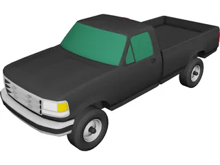 Ford F350 Pickup (1993) 3D Model