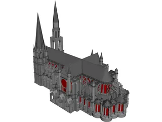 Cathedral Chartres 3D Model