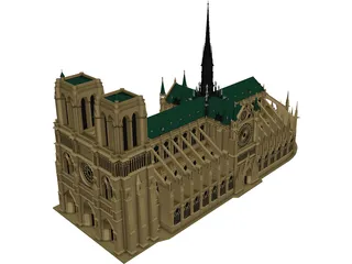 Cathedral Notre Dame 3D Model 3D Preview