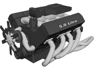 Engine V8 5.0 Litre 3D Model 3D Preview