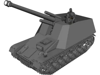 Sd.KfZ 165 Hummel Mobile Artillery 3D Model