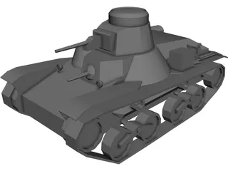 Type 95 Ha-Go Light Tank 3D Model