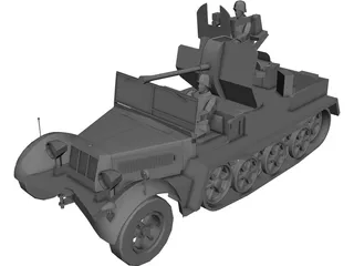 Sd.KfZ. 10-5 AA Vehicle 3D Model 3D Preview