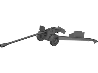 M-46 Anti-Tank Gun 3D Model