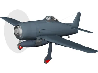 F8F-2 Bearcat 3D Model