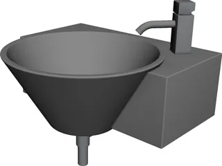 Modern Bathroom Hand Basin - Arke540 and Tap (Faucet) 3D Model
