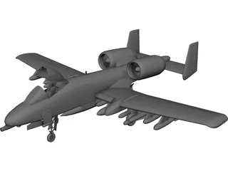 A-10A Thunderbolt II 3D Model 3D Preview