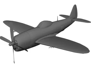 Republic P-47D Thunderbolt 3D Model 3D Preview