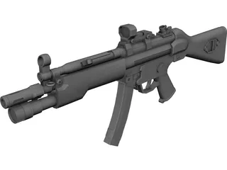 H&K MP5A4 Tactical Submachinegun 3D Model