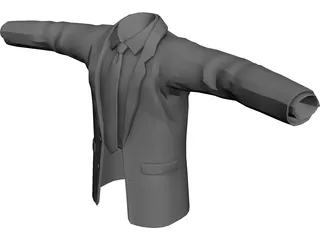 Shirt Tie and Suitcoat 3D Model