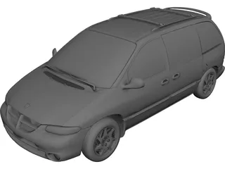 Dodge Caravan Sport (2000) CAD 3D Model