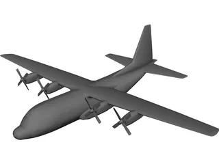 Lockheed C-130 Hercules CAD 3D Model