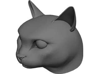 Cat Head CAD 3D Model
