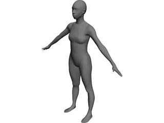 Woman African-American CAD 3D Model