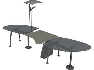 Super Office Desk 3D Model