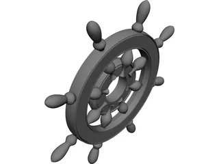 Ship Wheel 3D Model