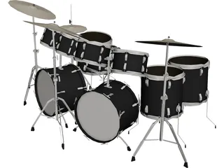 Ludwig 14Pc Drum Kit 3D Model