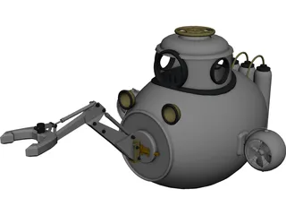 Submarine Sub Fantasy 3D Model