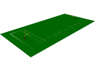 American Football Yard 3D Model