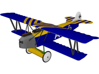 Fokker D.VII 3D Model 3D Preview