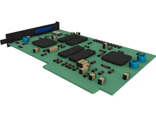 Small Circuitboard 3D Model 3D Preview