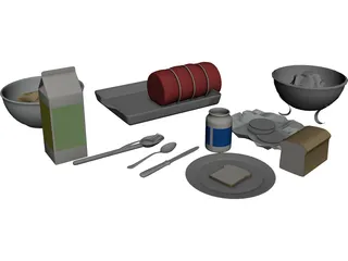 Meal Prep Items 3D Model