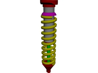 Coilover Suspension (Spring and Shock) 3D Model