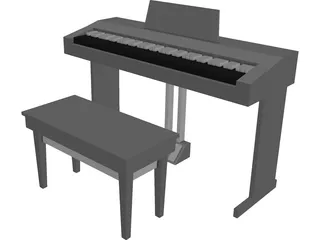 Electronic Keyboard 3D Model 3D Preview