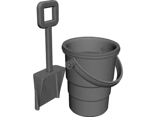 Sand Pail and Shovel 3D Model