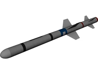 RIM-7 Sea Sparrow Missile 3D Model 3D Preview