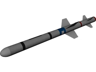 RIM-7 Sea Sparrow Missile 3D Model