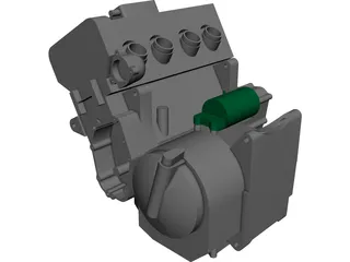 Honda CBR F2 600cc Motorcycle Engine 3D Model 3D Preview