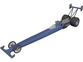 Top Fuel Dragster CAD 3D Model
