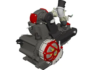 Honda CBR Blackbird 1100DS Engine 3D Model