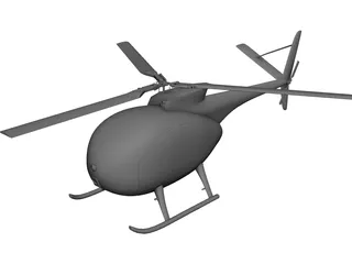 Hughes 500 3D Model