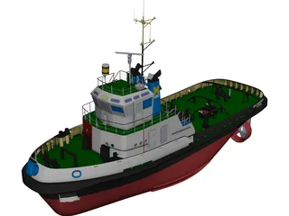 Tug Boat CAD 3D Model