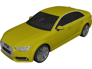 Audi A4 2.0T Quattro S-Line Sedan (2016) 3D Model 3D Preview